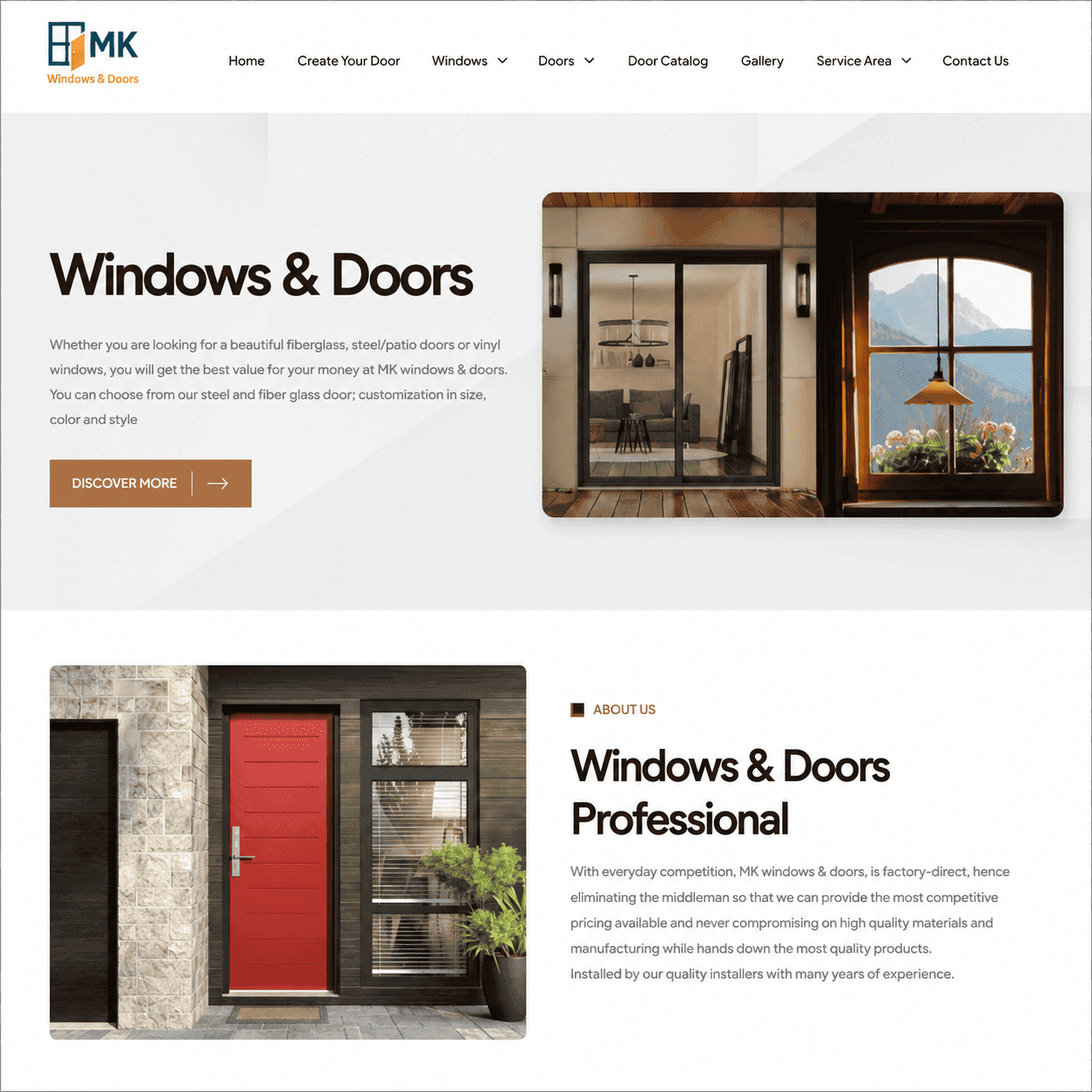 MK Windows and Doors website project by Web Solutions CA