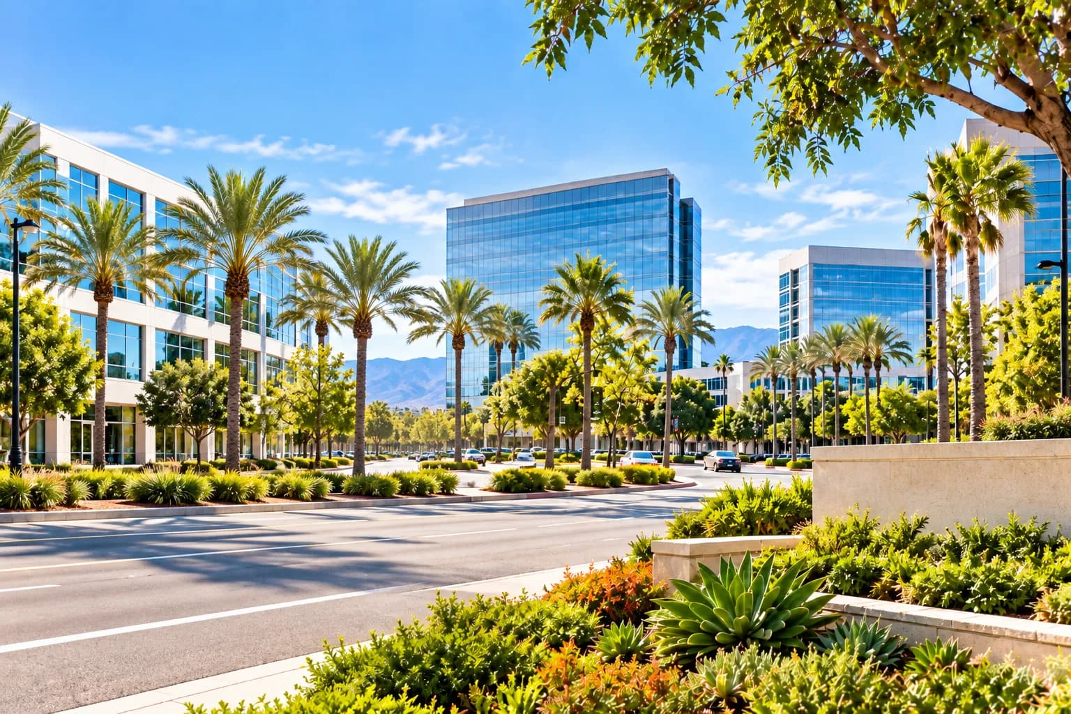 Illustrative business district representing Irvine, California