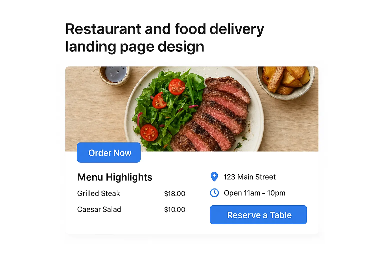 13. Restaurant and food delivery landing page design