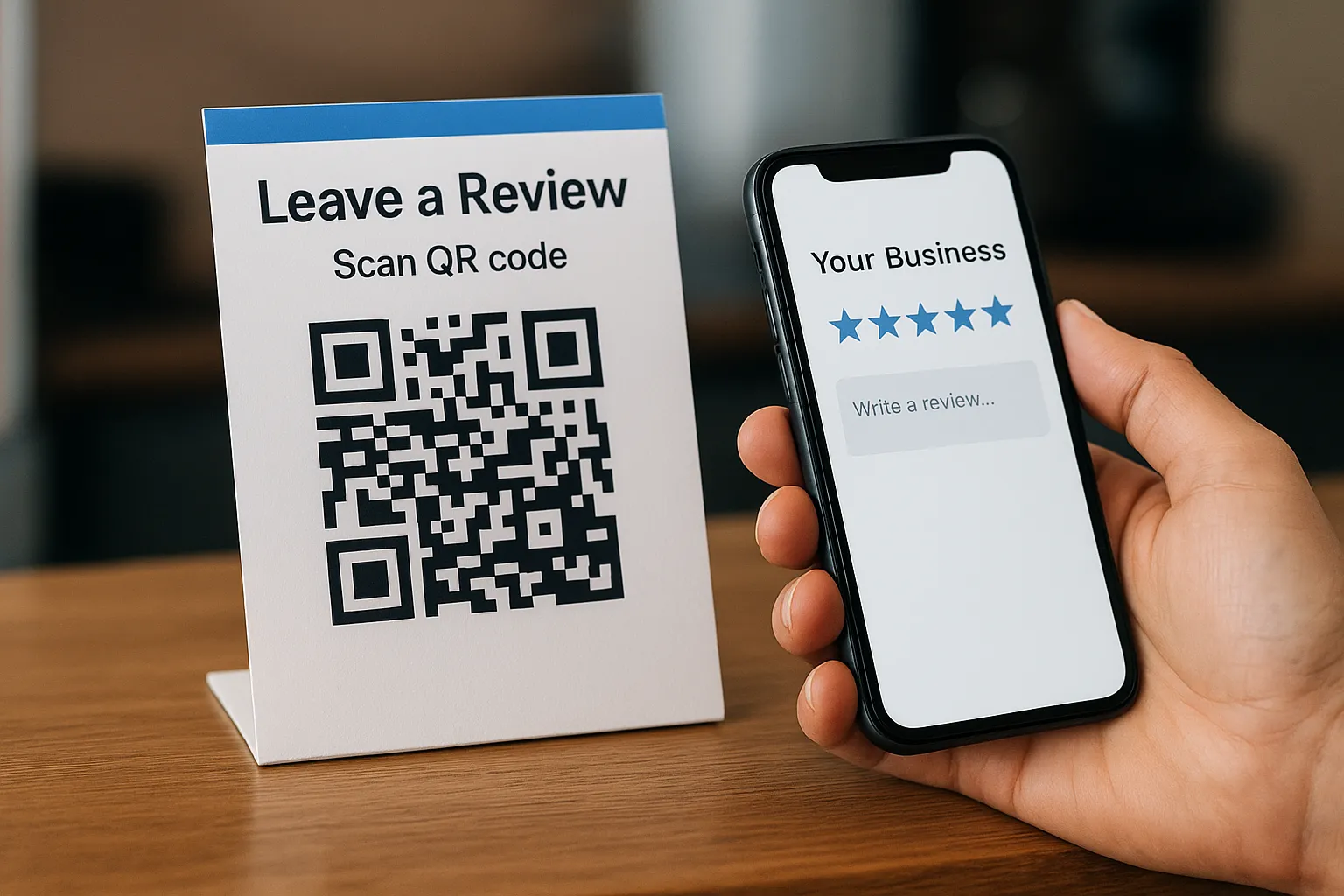 2. Make leaving a review effortless with a direct link and QR code