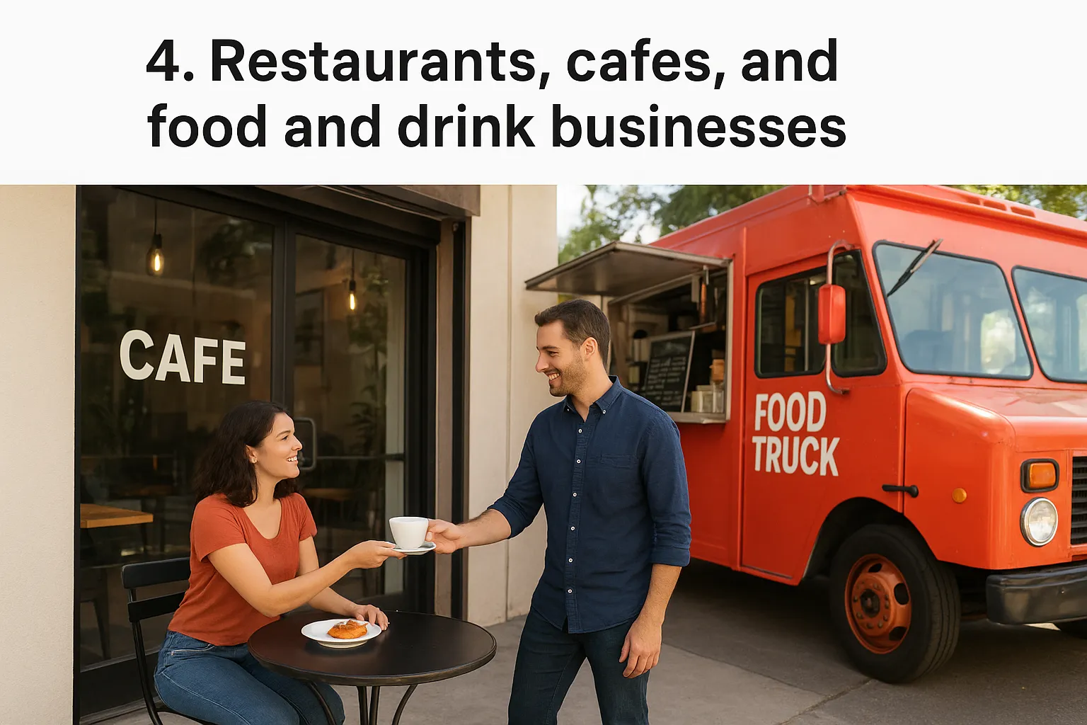 4. Restaurants, cafes, and food and drink businesses