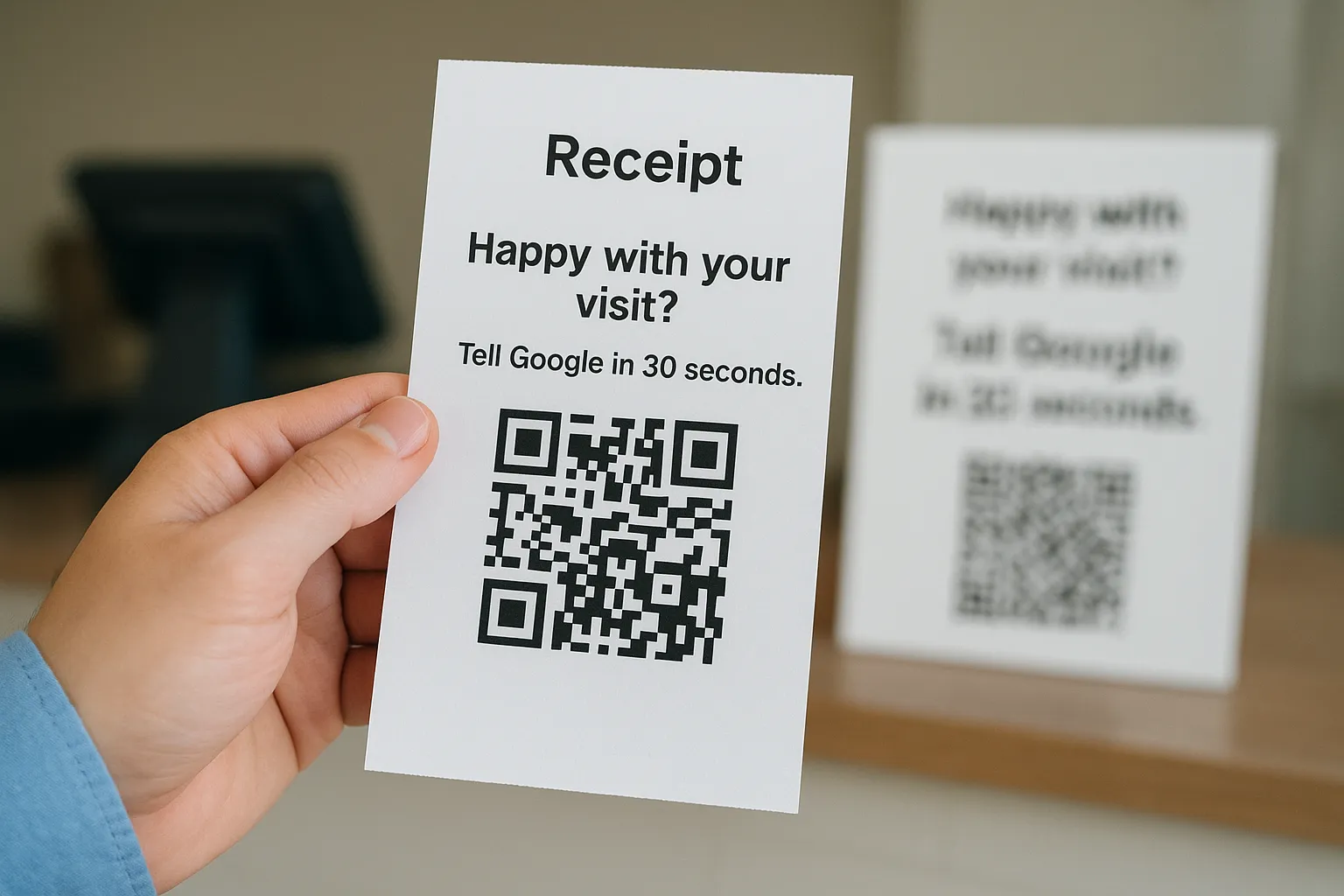 5. Put review requests on receipts, signs, and invoices