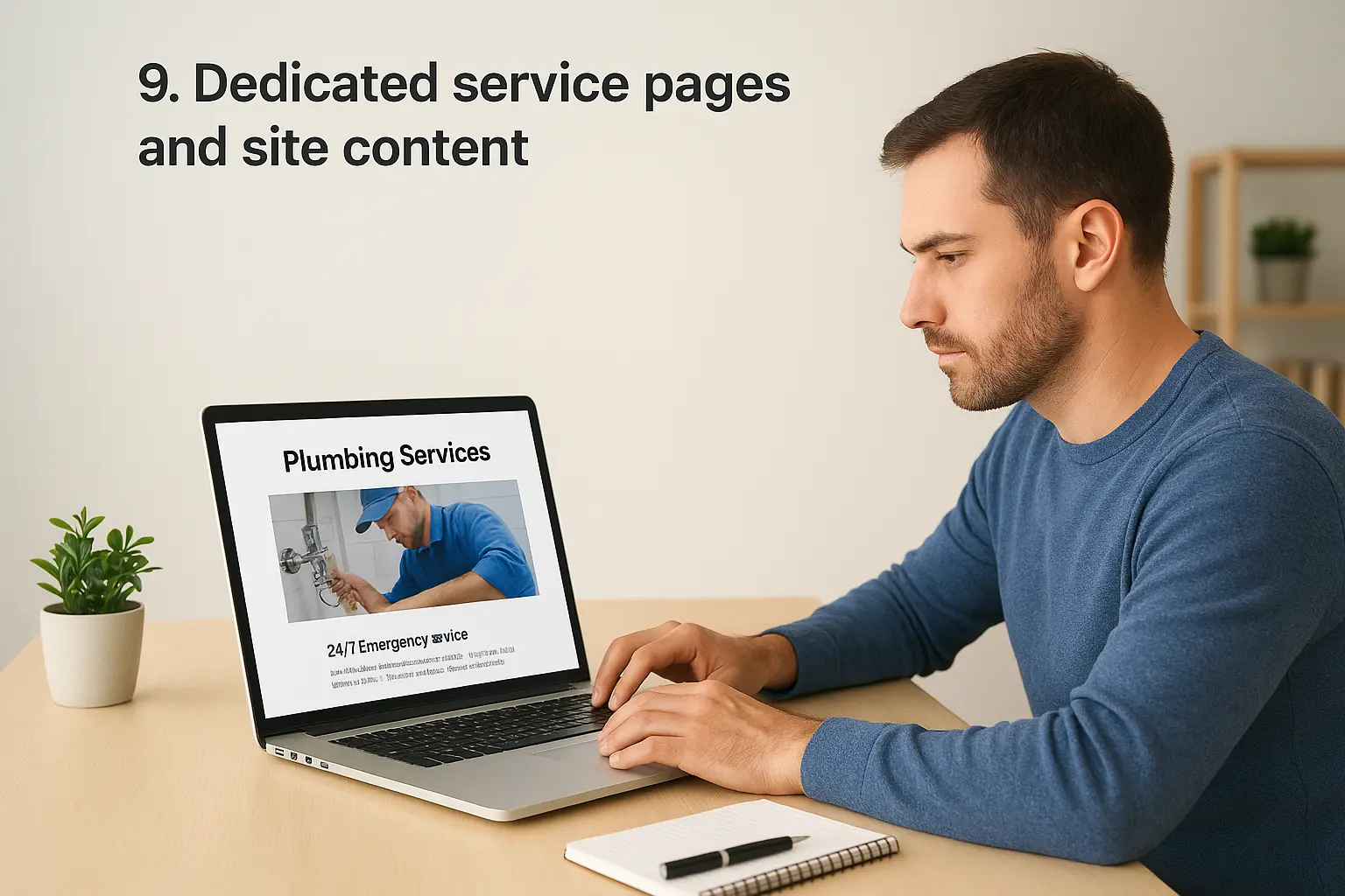 9. Dedicated service pages and site content