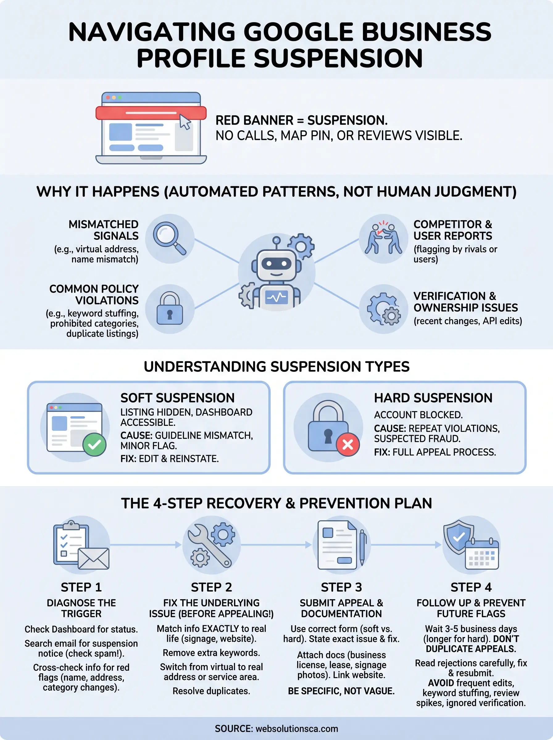 google business profile suspension infographic