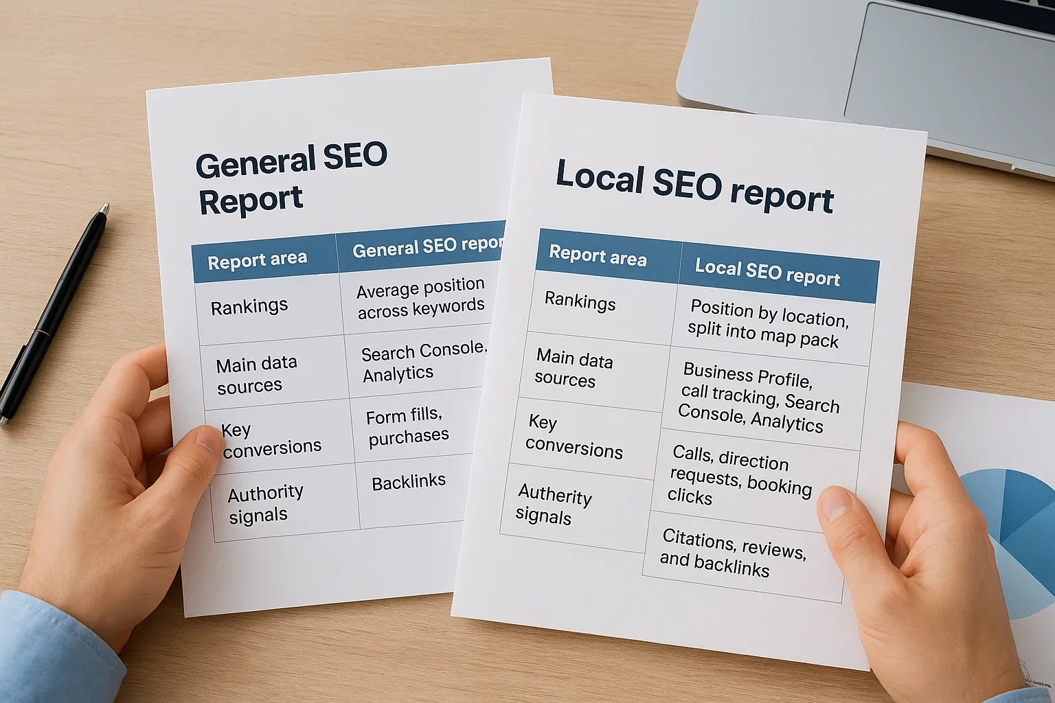 How local and general reports differ
