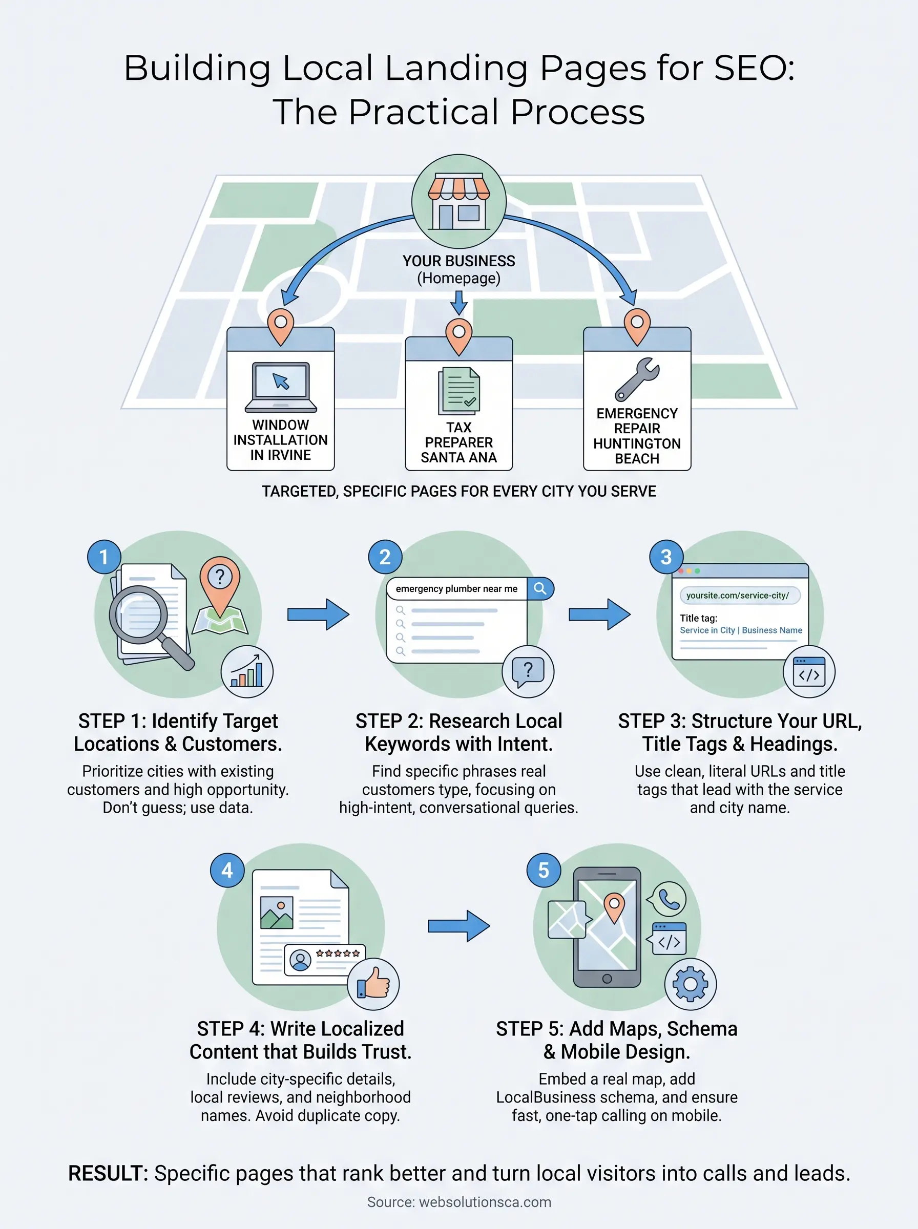 local landing pages infographic