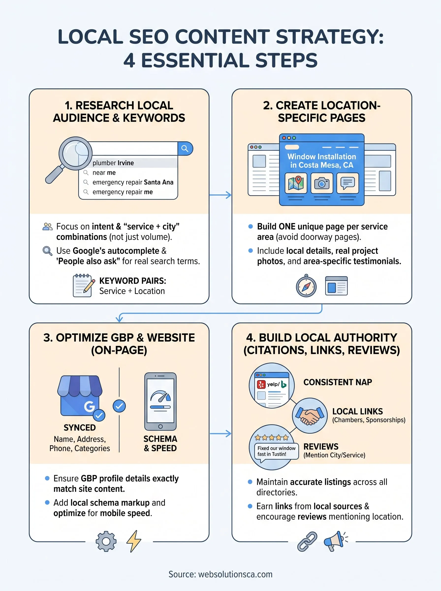 local seo content strategy infographic