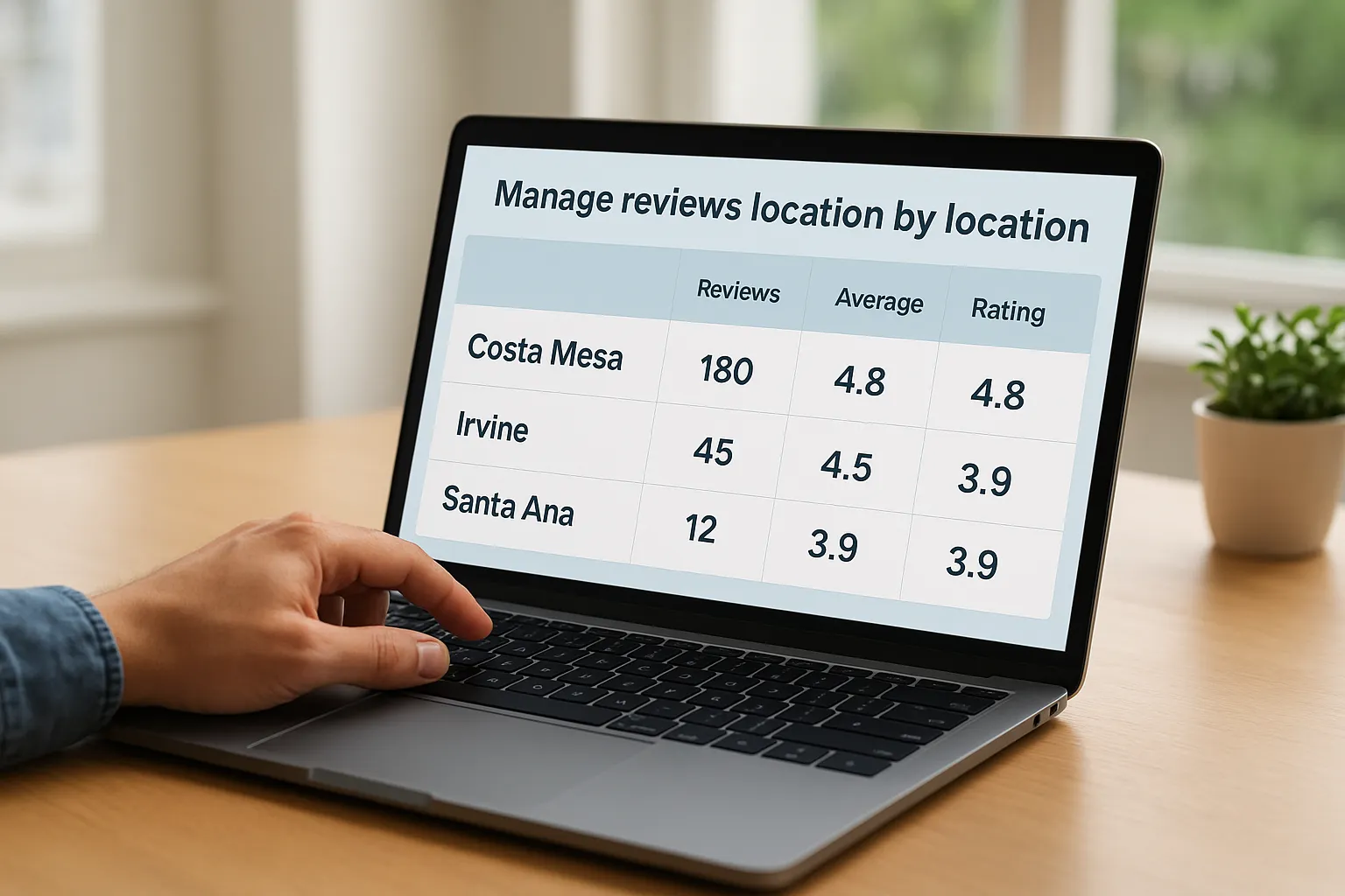 Manage reviews location by location