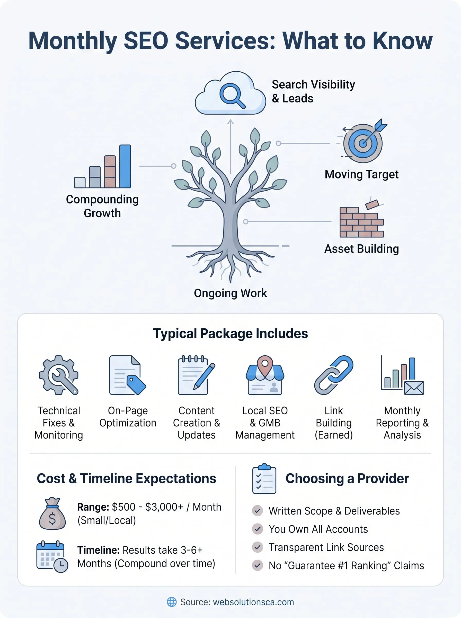 monthly seo services infographic