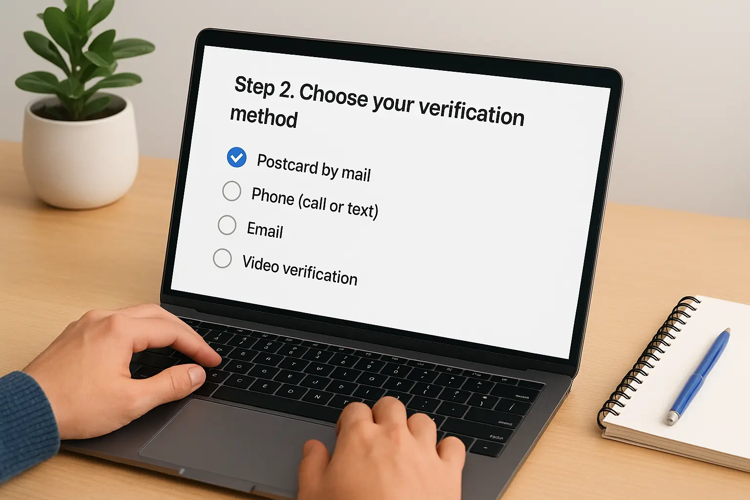 Step 2. Choose your verification method