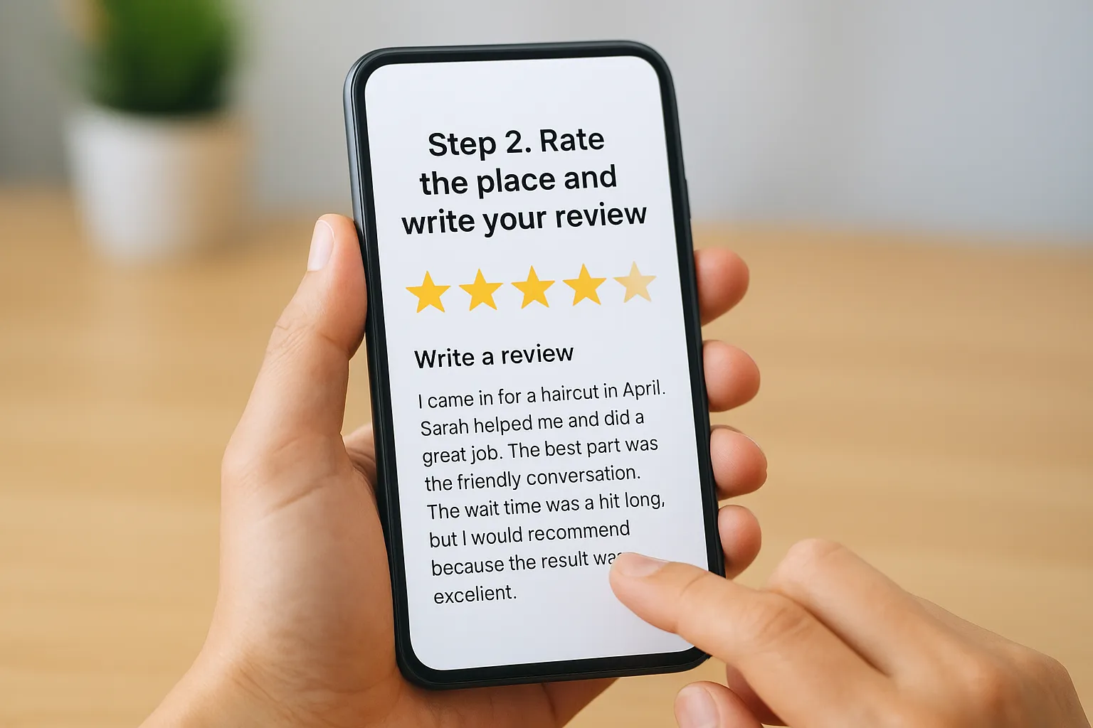 Step 2. Rate the place and write your review