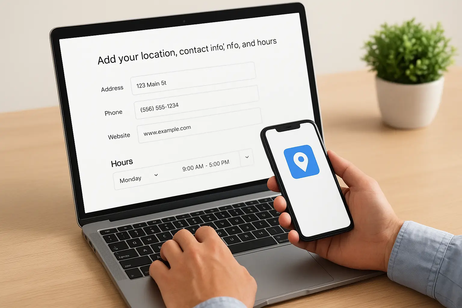 Step 3. Add your location, contact info, and hours