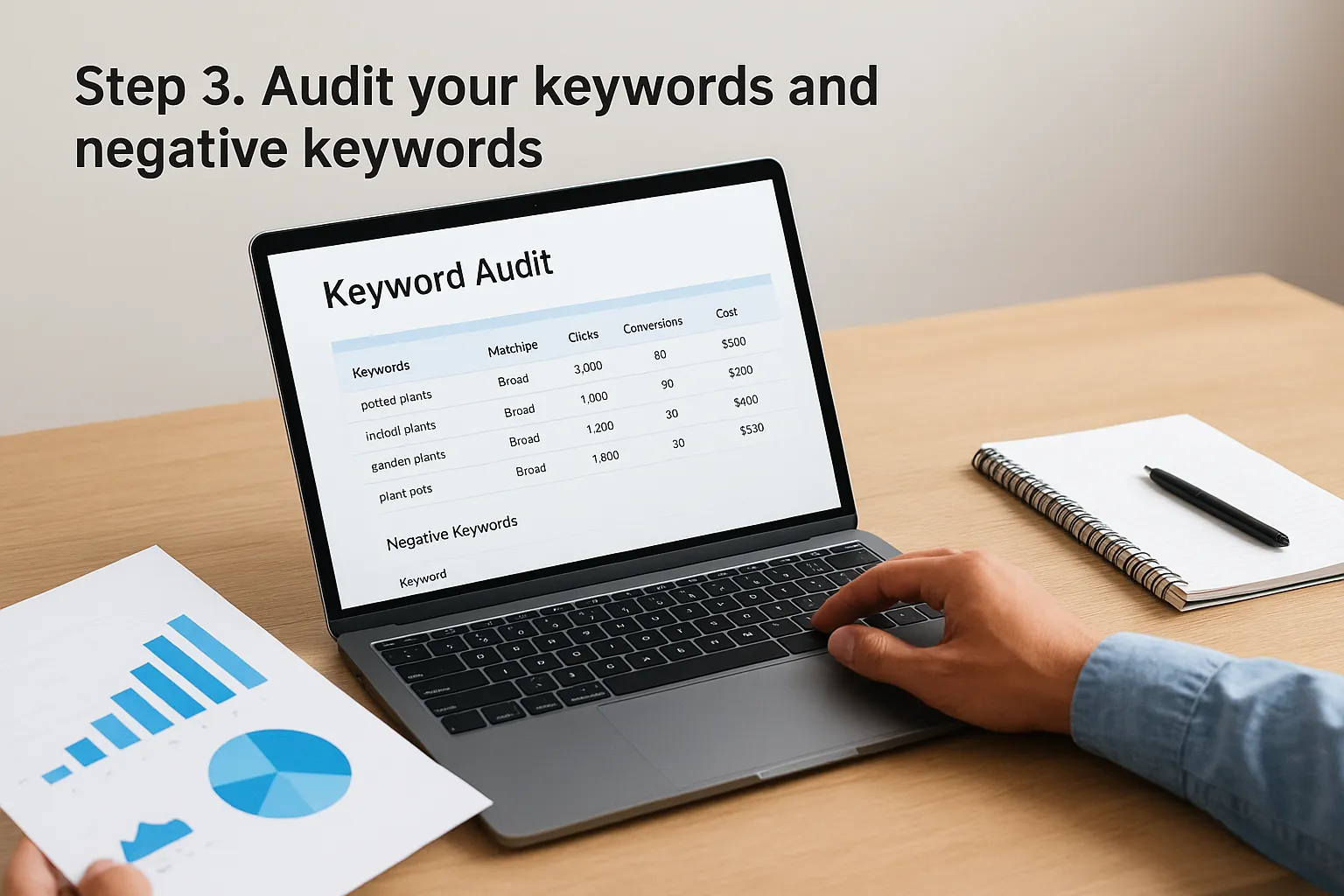 Step 3. Audit your keywords and negative keywords