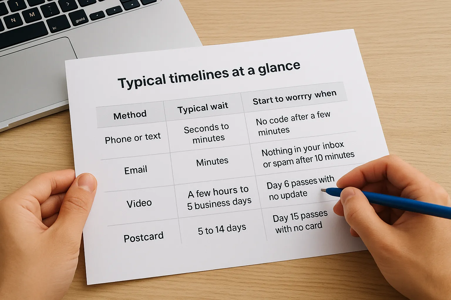Typical timelines at a glance