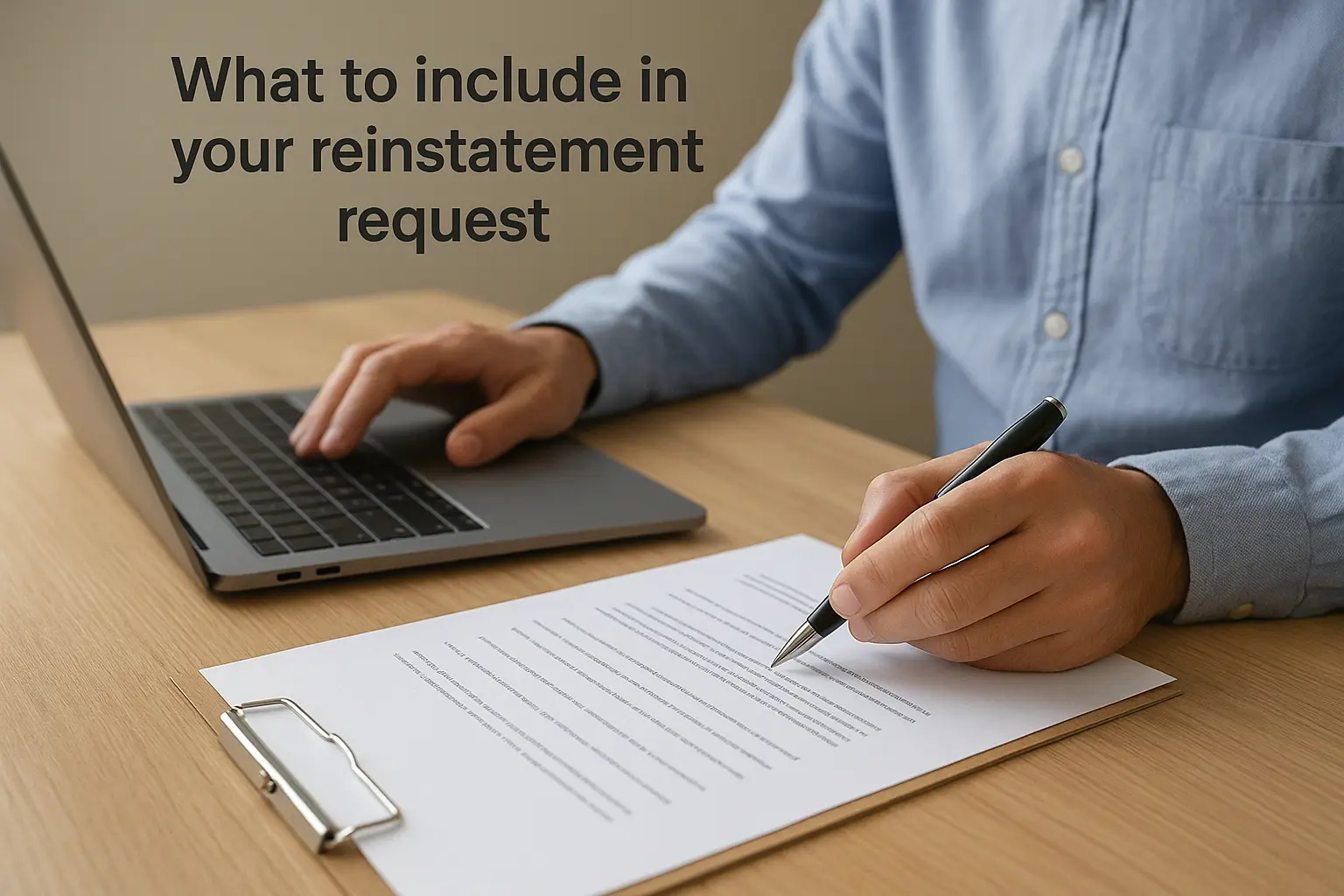 What to include in your reinstatement request